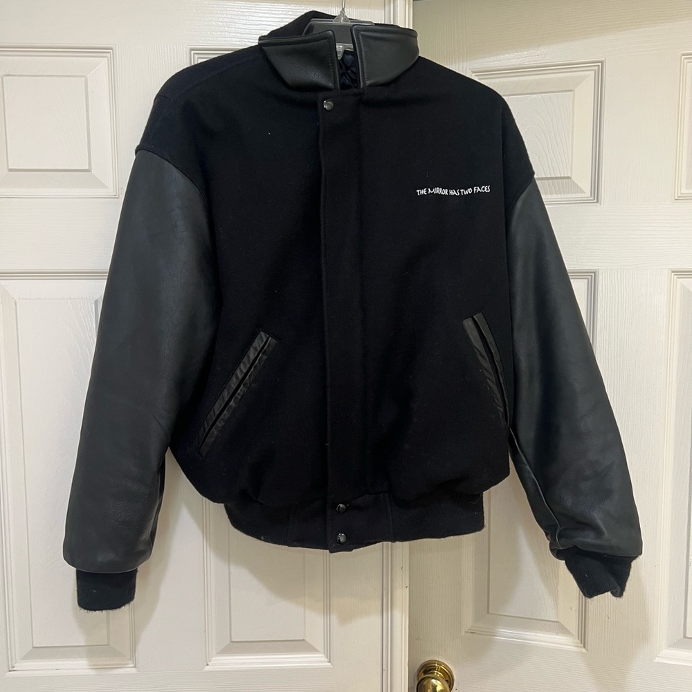 VNTG RARE NIELLA LEATHER/WOOL COAT the Mirrow has two face Film Crew Jacket SZ L